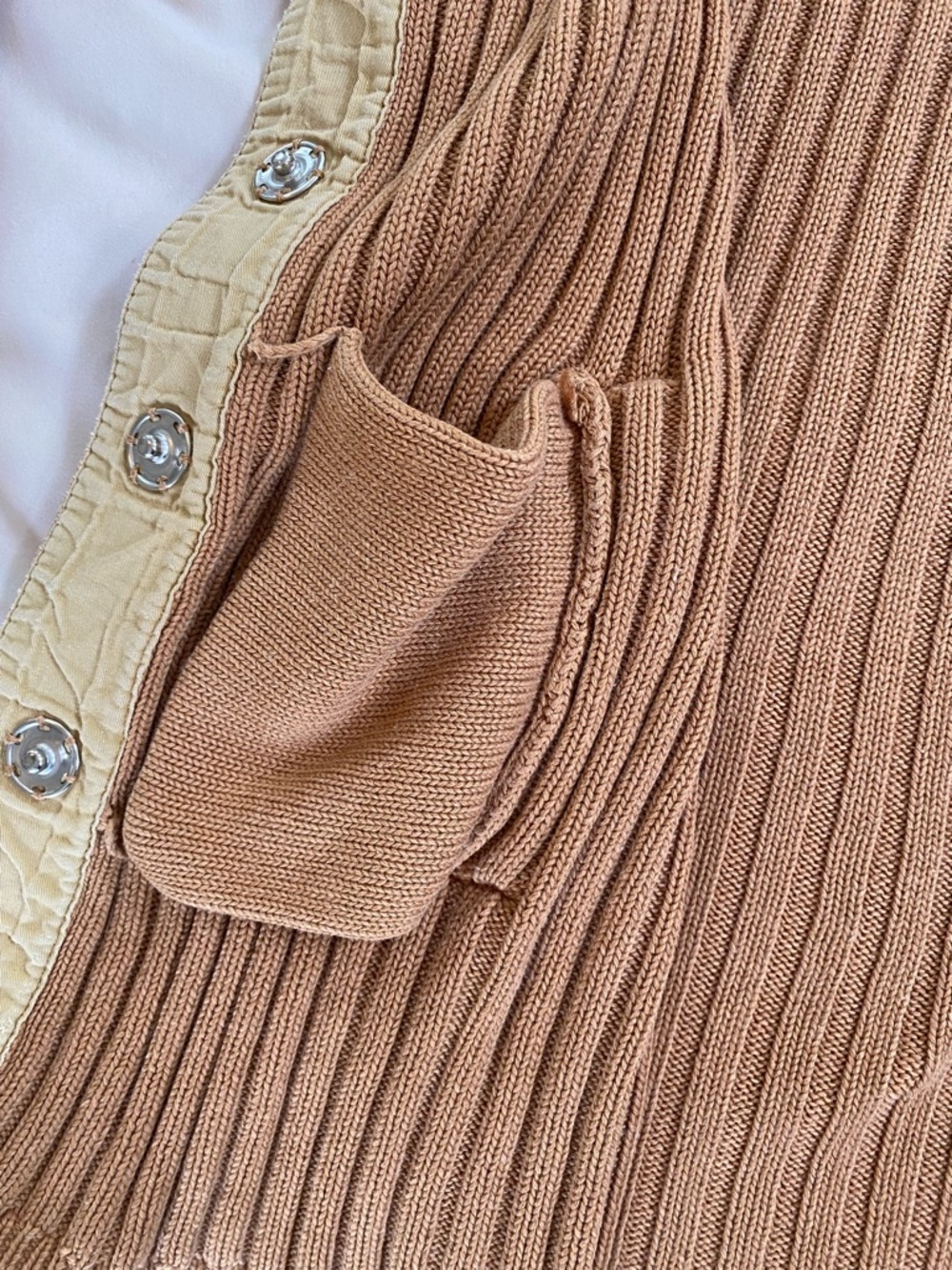 Moda International Camel Ribbed Button Up Cardigan - Picture 6 of 6